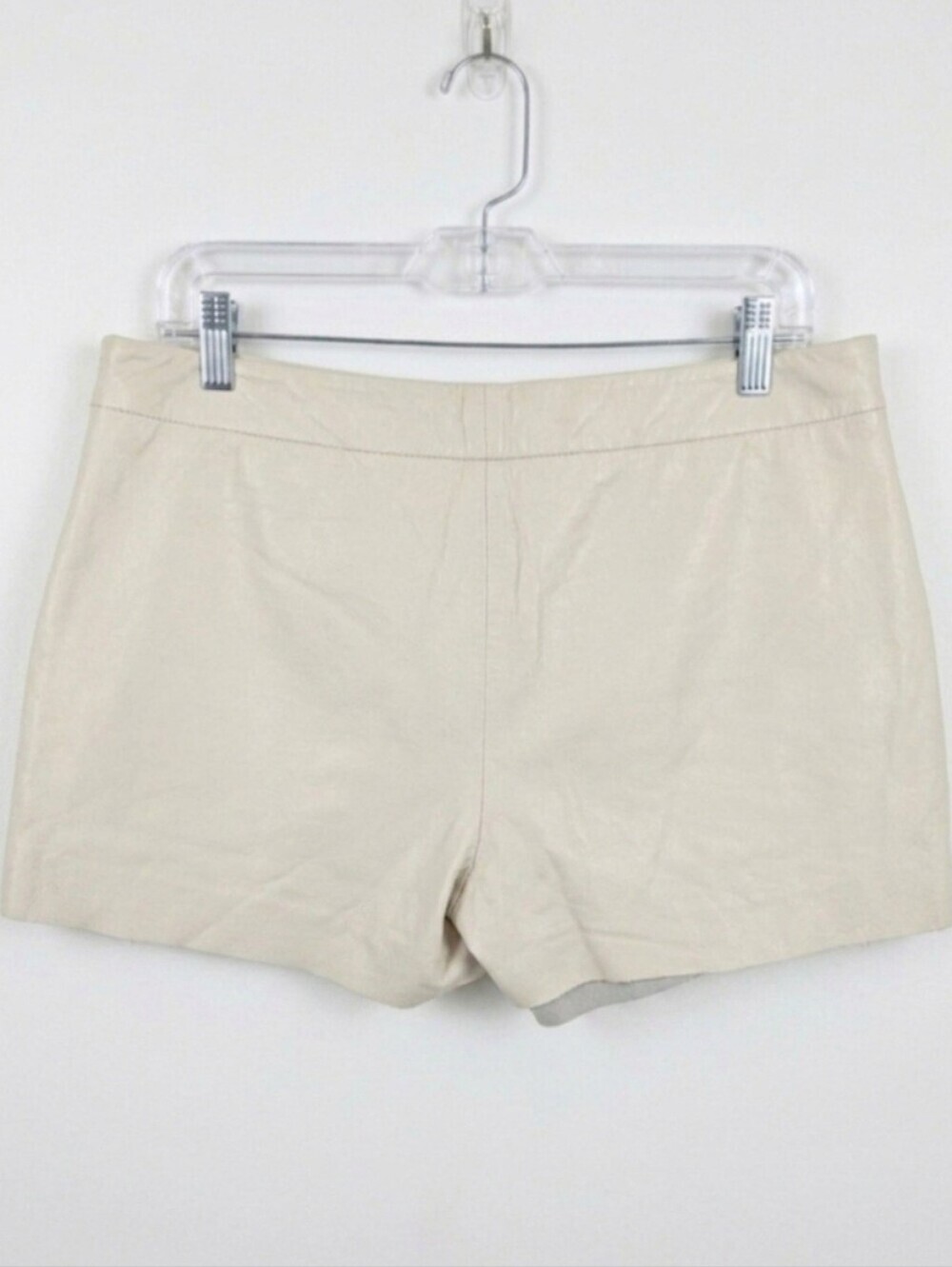 Joie Womens Soft Leather Fenmore Shorts Size 10 Eggshell Cream